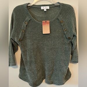 Women’s Anneliege Green Pullover Sweater. Extremely Soft Size Medium. NWT